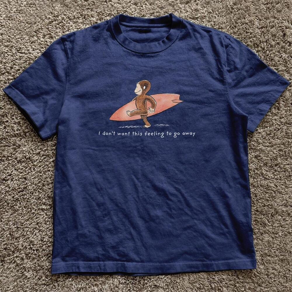 Navy Curious George Tee With Surfboard